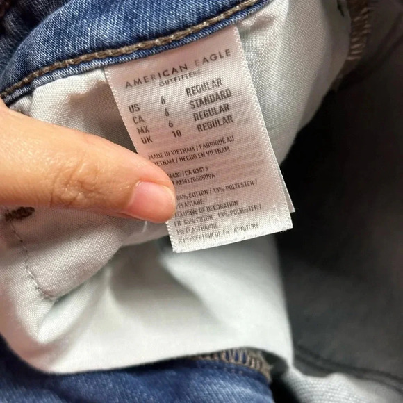 American Eagle Women Super Hi-rise Jegging Jeans Super Stretch Blue Size 6 R - Picture 13 of 13